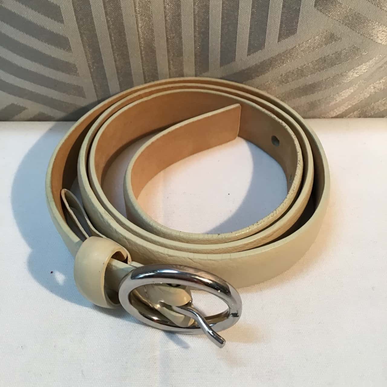 Womens Cream Leather Oroton Belt (s)