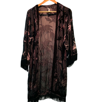 Forever New Womens  Size M Cardigan Black  / Floral / Pink  