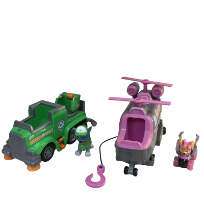 Paw Patrol Truck and Helicopter and Figures as pictured