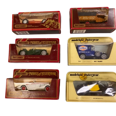 Matchbox. 6 assorted boxed cars in boxes