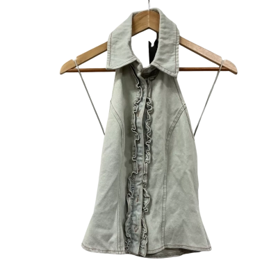 Lioness Womens  Size XXS Grey Denim Top