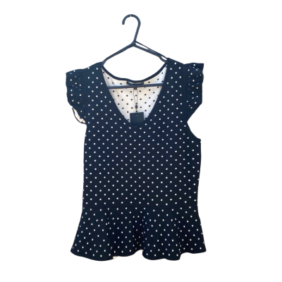 Womens  Portmans Size L Sleeveless Top Black/White / Pattern / Polka Dot