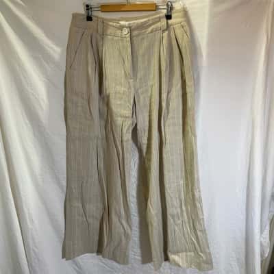 Cue Size 10 Tailored Wide Leg Pants 