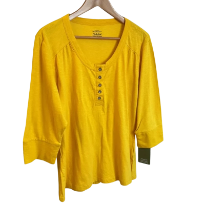 BNWT “Cabelas” Womens - 3/4 Sleeve Top - Size XL 3/4 - Yellow 