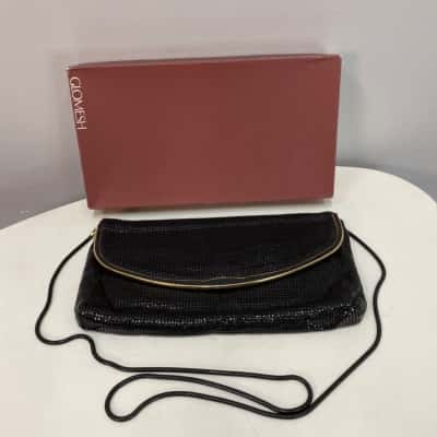BNWOT Glomesh Womens Medium Shoulder Bag Black Mesh  / Gold 