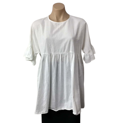 Dazie Womens Size 10 White Short Sleeve Top