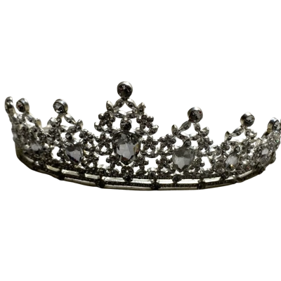  Vintage-style Silver Crystal Tiara