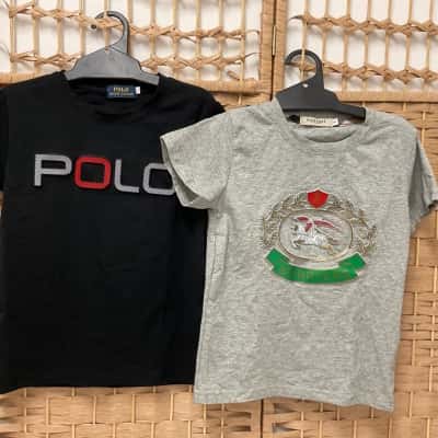 2x Boys Polo Ralph Lauren Black XXL Kids T-Shirt Highend XL Grey Shortsleeve Shirt 
