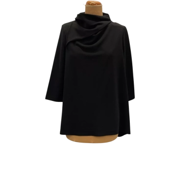 COS Draped Funnel Neck Top Womens  Size M Black  