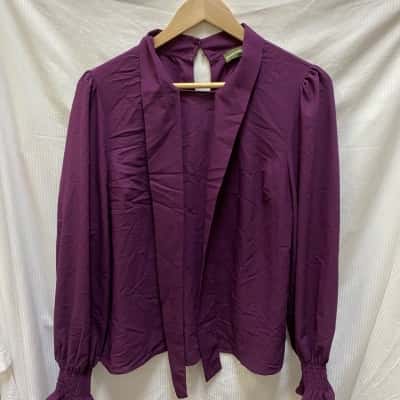 Princess Highway Womens  Size 10 Long Sleeve Shirt Purple 