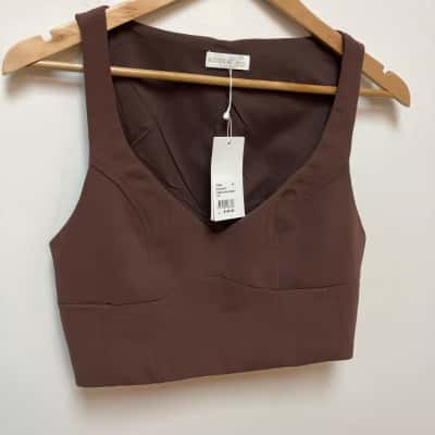 Kookai Womens  Size 38 Sleeveless Top Brown 