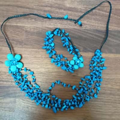 Stone Matching Necklace & Bracelet Set