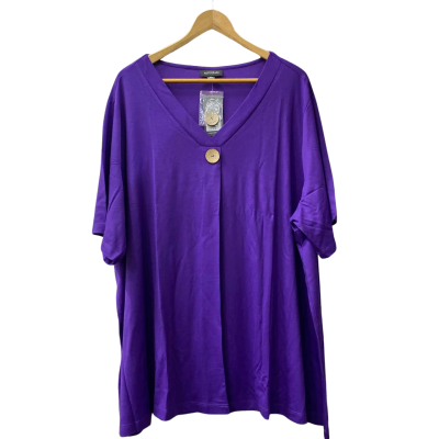 Autograph Womens  Size XL Purple Button Detail Tee