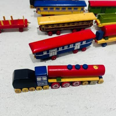 Vintage Wooden Train Set 
