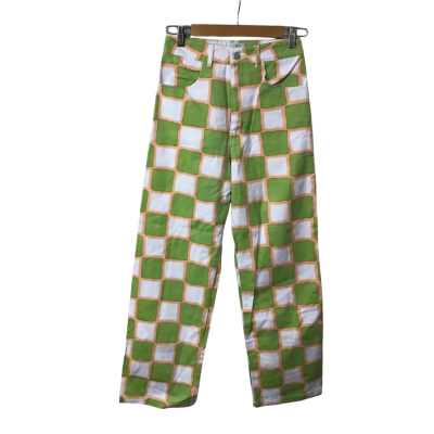Emma Mulholland on Holiday Womens Size 26 White / Olive / Orange Checked Pattern Pants (new)