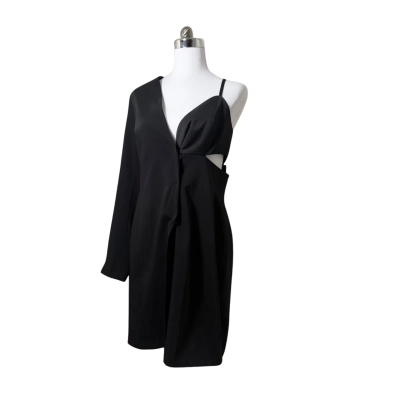 Topshop Womens  Size 12 Midi Dress Black  