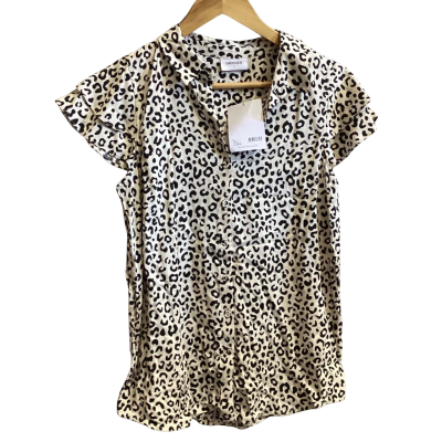 Susan Womens  Size 6 Button Up Top Black  / White 