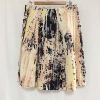 Veronica Maine Womens Skirt Size 10 Black  / Multicoloured / Peach / White / Yellow 