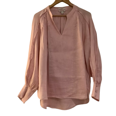 Country Road.  Silk & Linen Fluid Popover.   Soft Pink.  Size 16 