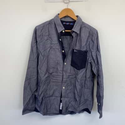 Modern Amusement Blue Long Sleeve Shirt Size L 