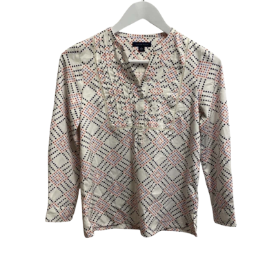 Tommy Hilfiger Womens  Size M Long Sleeve Top Blue / Polka Dot / Red 