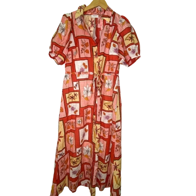 Sussan Womens  Size 8 Maxi Dress Floral / Red / Yellow 
