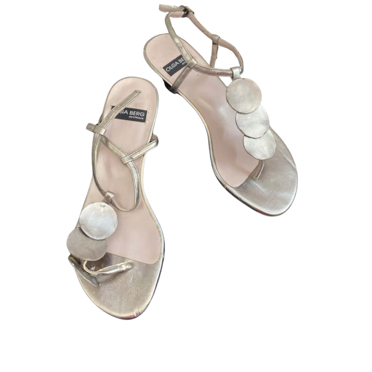 Olga Berg silver high heels