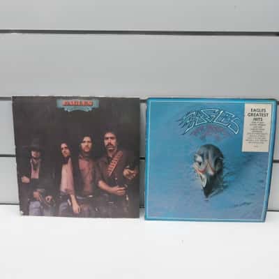 Eagles 12" Vinyl Record LP Pair – Desperado & Their Greatest Hits 1971–1975 (Asylum)