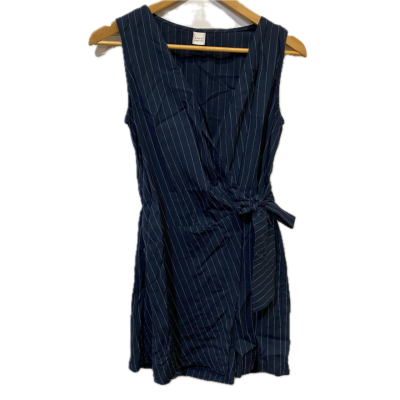 Lalu Womens Size 38 Playsuit Navy Blue / Pinstriped 
