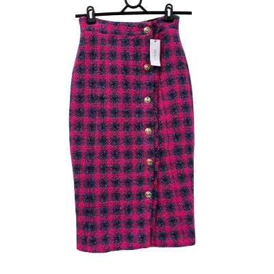 Karen Millen Pink & Red Patterned Pencil Skirt Size 8 *New*