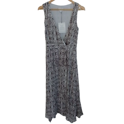 Witchery Womens  Size M Wrap Dress Black  / Pattern / White 
