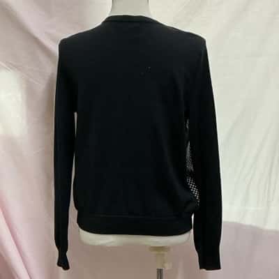 Ralph Lauren Womens  Size M Button-down Cardigan Black  / Polka Dot / White 