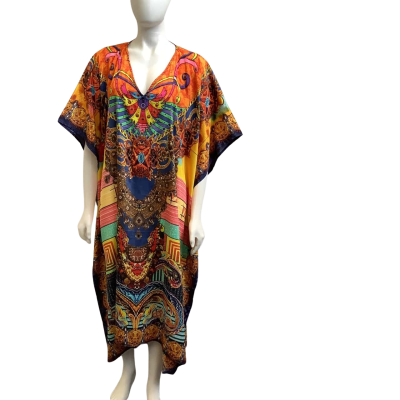 Blue Earth Womens Size Upto 16-18 Kaftan Dress Multicoloured