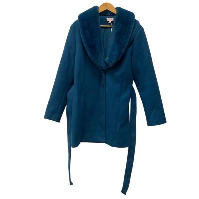 Leona Edmiston Womens  Size 16 Trench Coat Blue 