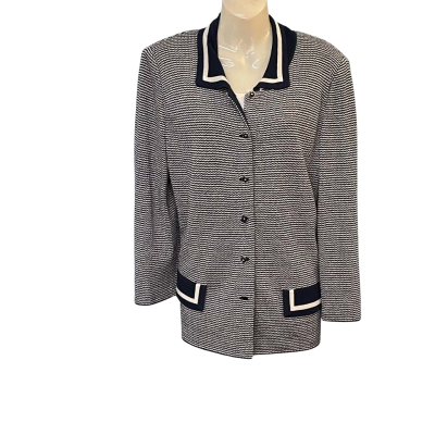  Womens  Spinelli Size 18 Button-down Cardigan Blue / Navy Blue / Striped 