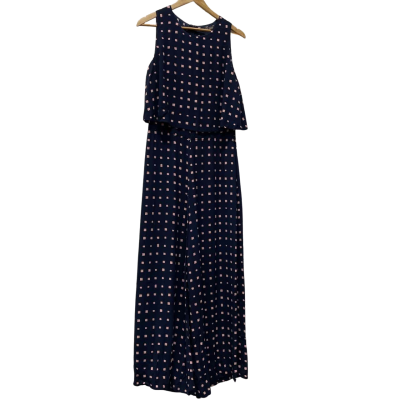 Mister Zimi Womens  Size 10 Sleeveless Jumpsuit Navy Blue / Pink  