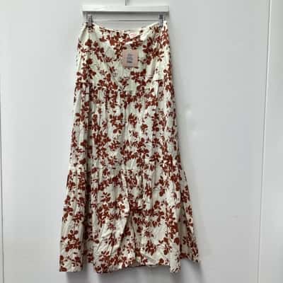 New-Showpo Womens  Size 14 Brown / Cream / Multicoloured 