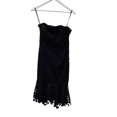 Forever New Womens  Size 8 Strapless Dress Black  Brocade