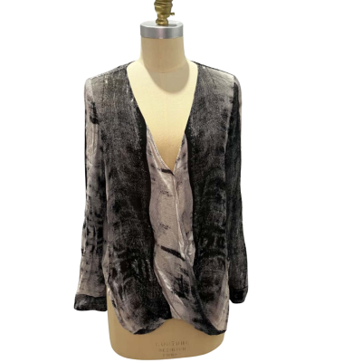 Wayne Cooper Womens Size S Black/White/Beige Blouse 