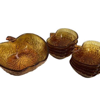 Amber glass Italian dessert set 