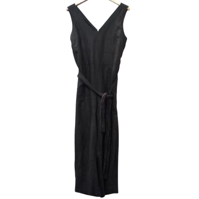 Skin and Threads Women's Size M/L Black Sleeveless Linen Jumpsuit 