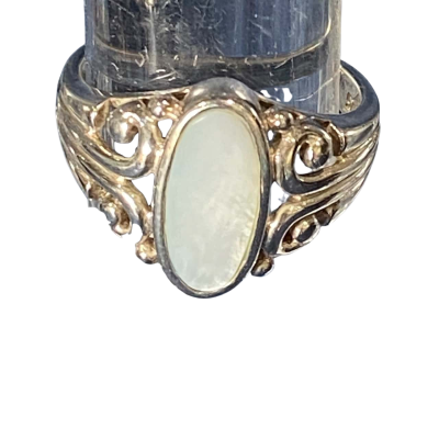 Silver Ring with white insert