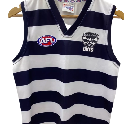 AFL Kids  Size 14 Sport Top Blue / White Cats jersey 