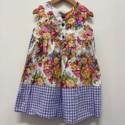  Lot of 2 Handmade Cotton Summer Dresses 