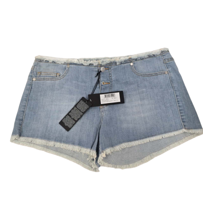 Guess Womens  Size M Blue Denim "Frayed Kate" Short  (42cm from side seam to side seam)