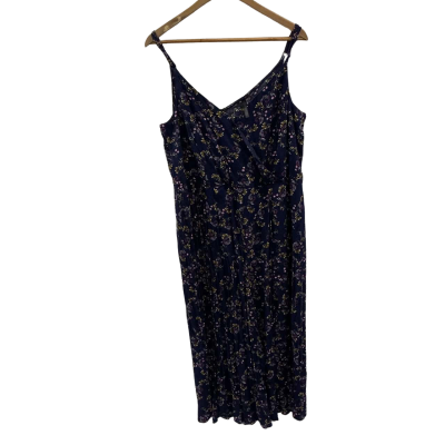 Crossroads Womens Size 20 Jumpsuit Floral/ Navy Blue 