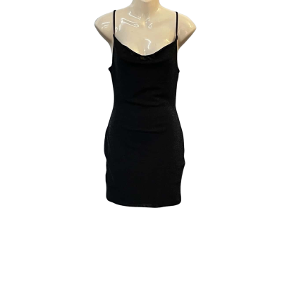 Luvalot Womens  Size 10 Bodycon Dress / Cocktail Dress / Mini Dress / Shoestring Strap Dress Black  