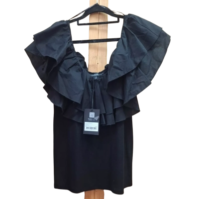Decjuba Womens  Size L Short Sleeve Shirt Black  