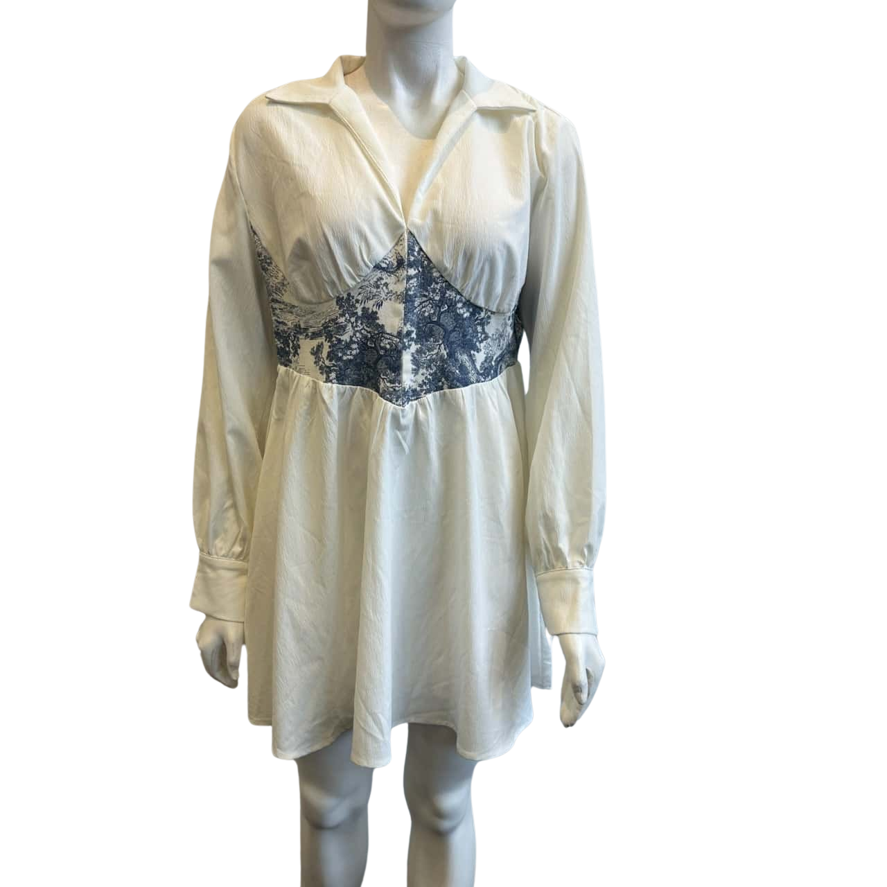 cider white and blue dress Cider Blue Midi-Maxi Dress Cutout Top Boho Floral Size Small – LA Style  Inspo main image 1