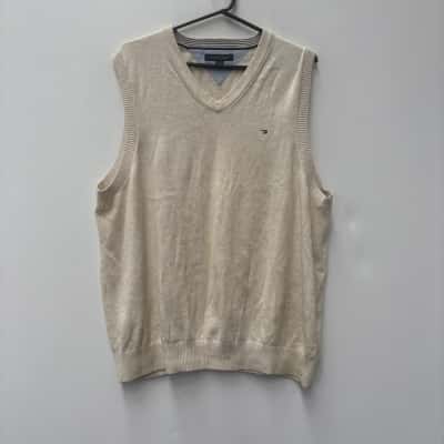 Tommy Hilfiger Mens  Size XL Sweater Vest Beige 